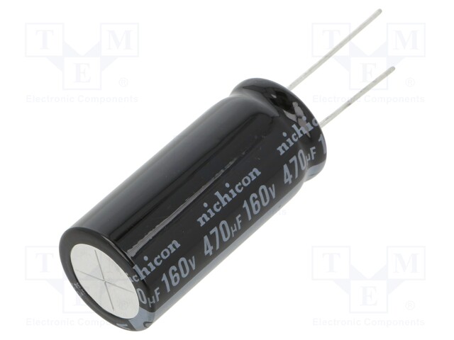 Capacitor: electrolytic; THT; 470uF; 160VDC; Ø18x40mm; Pitch: 7.5mm
