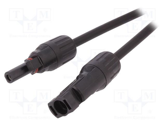 Cable: solar; plug; PIN: 1; IP67; 4mm2; male,female; 2m
