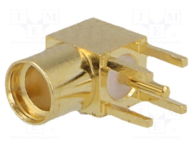 Socket; MMCX; female; angled 90°; THT; gold-plated
