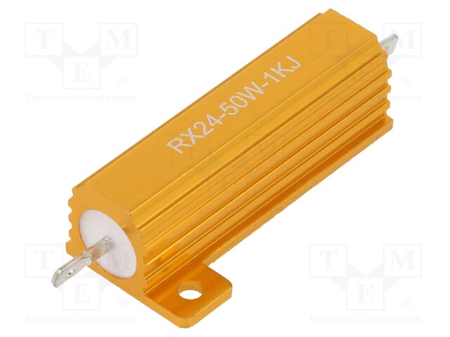 Resistor: wire-wound; with heatsink; 1kΩ; 50W; ±5%; 30ppm/°C