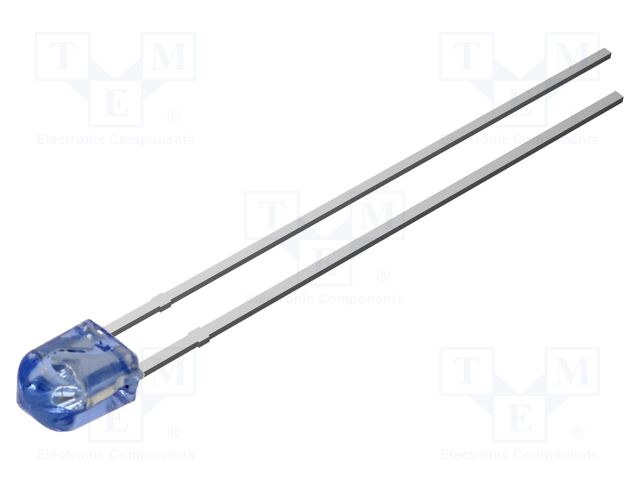 LED; blue; 1560mcd; 70/50°; Front: convex; 3x2.3x3.9mm; THT; 2.9VDC