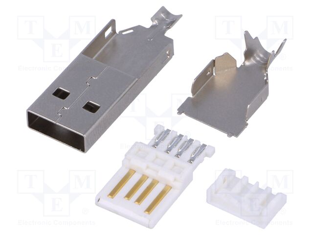 Plug; USB A; soldering