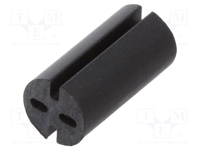 Spacer sleeve; LED; Øout: 5.1mm; ØLED: 5mm; L: 10mm; black; UL94V-0