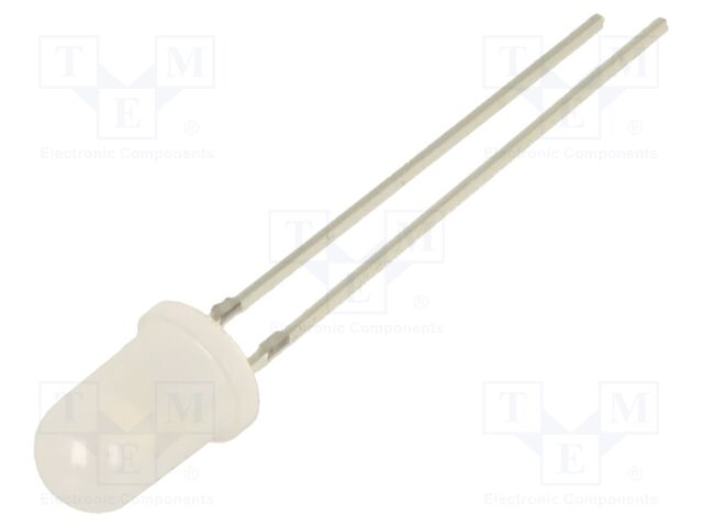 LED; 5mm; white warm; 1560÷2180mcd; 60°; Front: convex; 12÷15V
