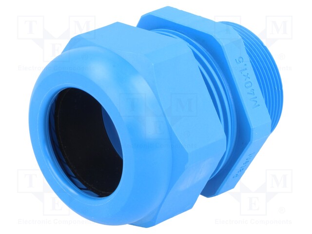Cable gland; with long thread; M40; IP68; Mat: polyamide; blue
