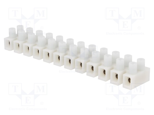 Terminal block; screw terminal; ways: 12; 6mm2; terminals: 24; 500V