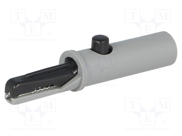 Crocodile clip; 6A; 70VDC; black; Grip capac: max.6mm; 33VAC