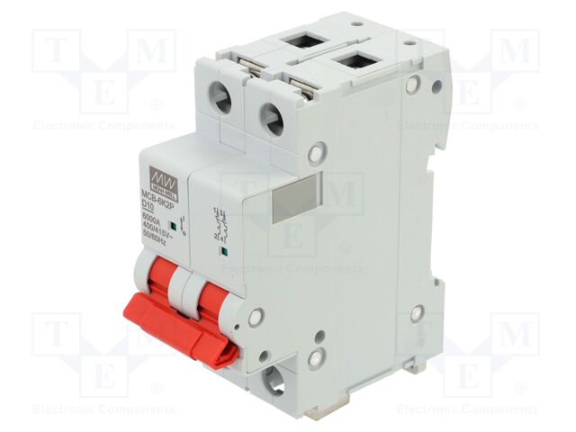 Circuit breaker; 230/400VAC; Inom: 10A; Poles: 2; Charact: D; 6kA