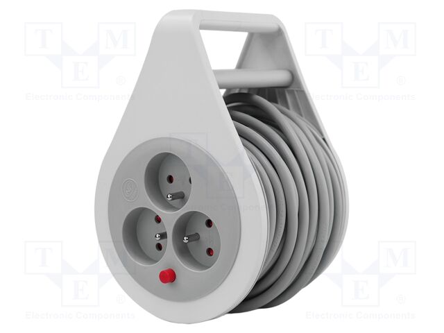 Mains; 3x1mm2; Schuko; Sockets: 3; PVC; white; 10m; 10A