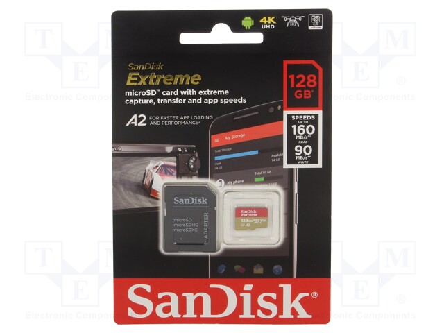 Memory card; Extreme,A2 Specification; SD XC Micro; 128GB