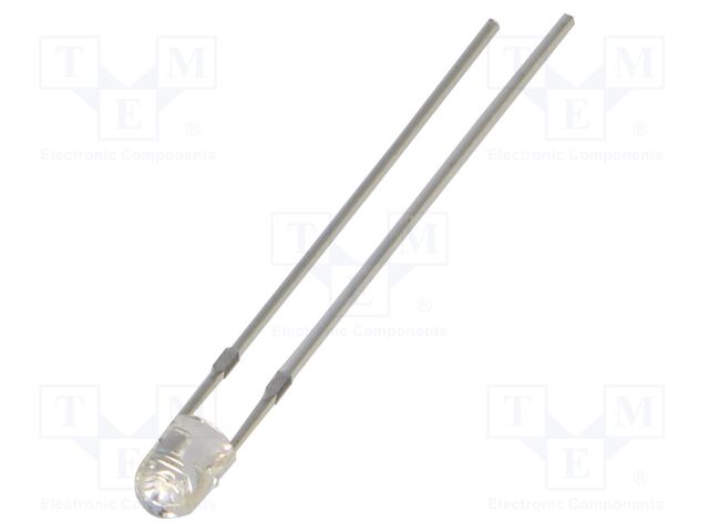 LED; bluish green; 3mm; 5800÷7000mcd; 60°; Front: convex; -30÷85°C