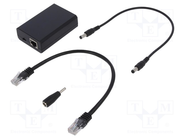 Splitter PoE; PoE (PoE); black; 1000Mbps; 0÷40°C; 5/9/12V; 24W
