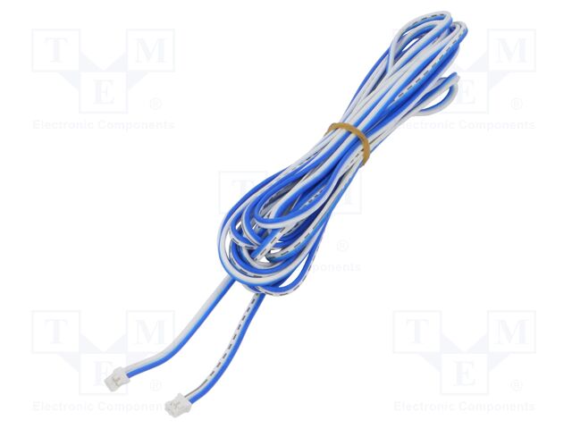 Cable; both sides,XHP-2; blue/white; 3m; Contacts ph: 2mm