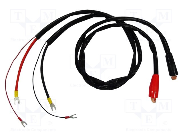 Set of test leads; aligator clip,spade lug; 1m