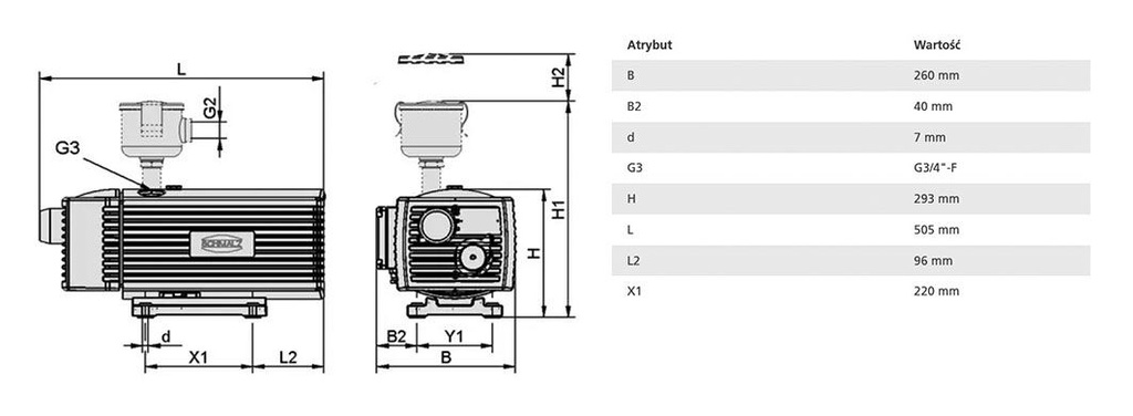 Vacuum pump; 62dBA; IP54; Suction rate @50Hz: 25m3/h; EVE-TR