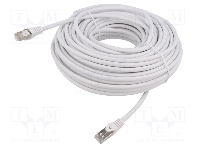 Patch cord; S/FTP; 6a; solid; Cu; LSZH; white; 30m; 27AWG; Cablexpert