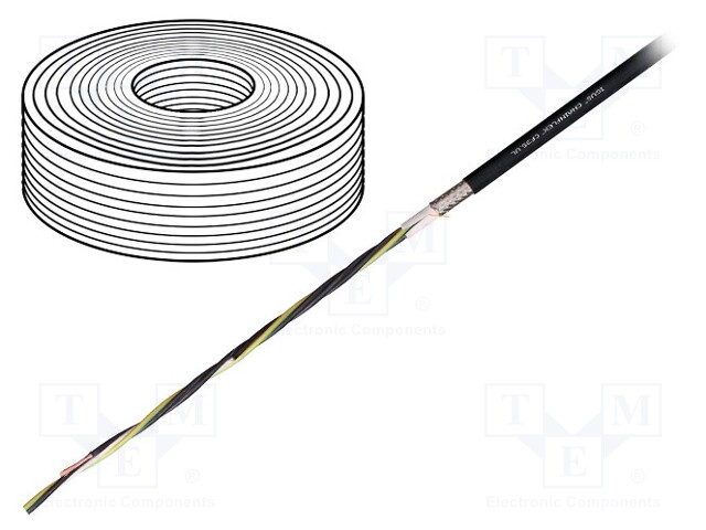 Wire: motor; chainflex® CF35.UL; 4G0,75mm2; TPE; black; stranded