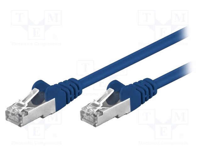 Patch cord; F/UTP; 5e; stranded; CCA; PVC; blue; 15m; 26AWG