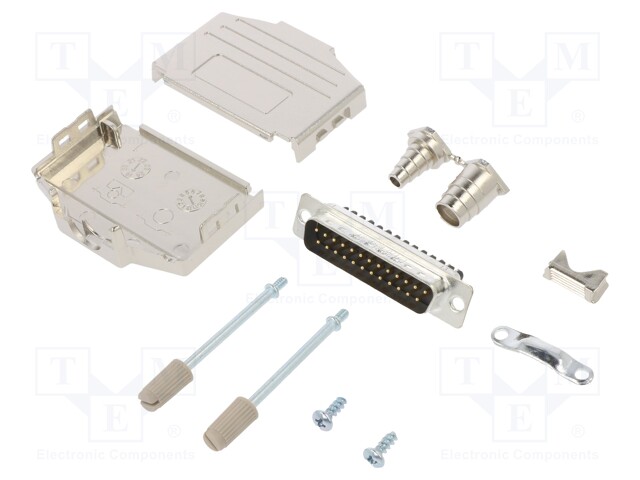 D-Sub; PIN: 25; male; shielded,metalized; straight; screw terminal