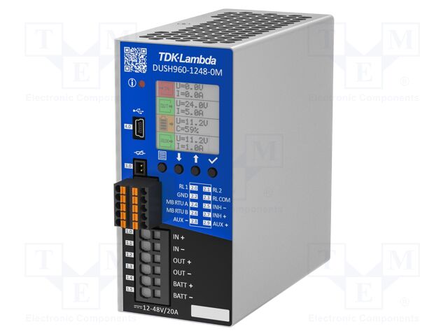 Module: buffer; for DIN rail; 960W; 12÷48VDC; 20A; 12÷48VDC; 98%