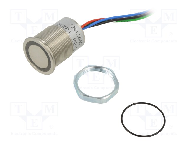 Vandal Resistant Switch, PSE Series, 22.3 mm, SPST-NO, Momentary, Flush, Natural