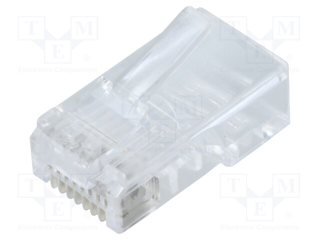 Plug; RJ45; PIN: 8; Cat: 5e; Layout: 8p8c; for cable; IDC