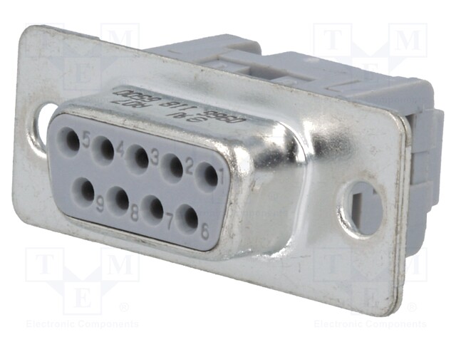D-Sub; PIN: 9; plug; female; IDC; for ribbon cable; gold-plated