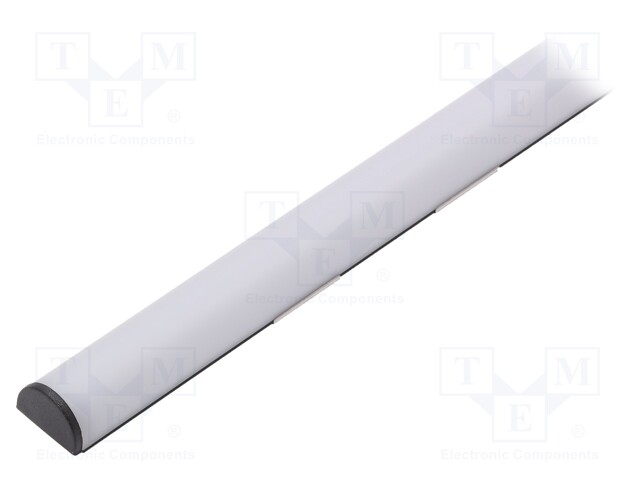 Profiles for LED modules; white; surface; black; L: 1m; aluminium