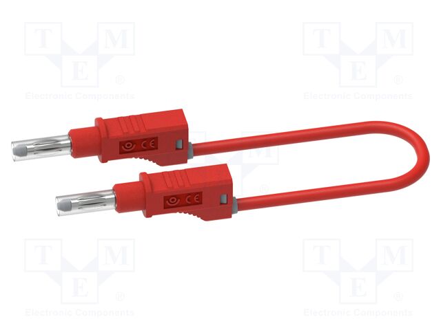 Test lead; 12A; banana plug 4mm,both sides; insulated; Len: 1m