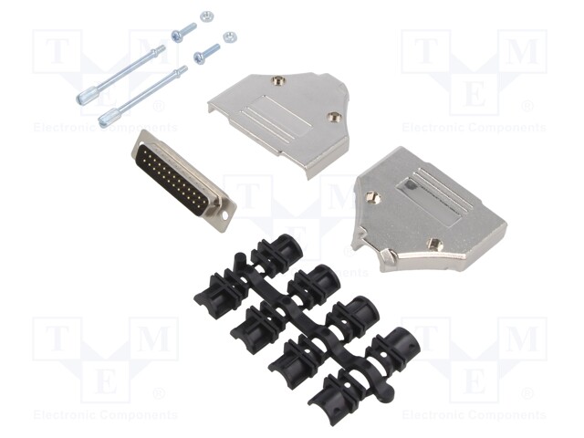 D-Sub; PIN: 25; plug; male; for cable; straight; soldering