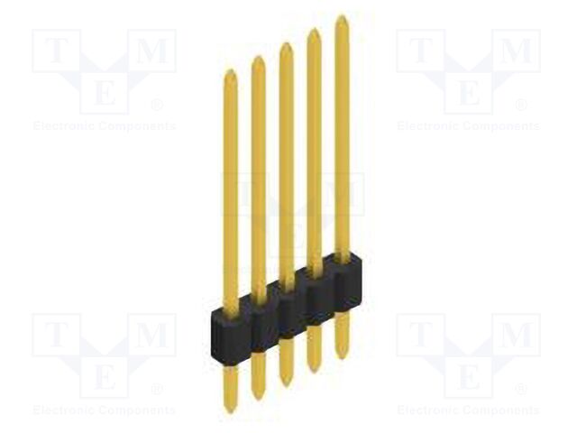 Connector: pin strips; pin header; male; PIN: 5; 1.27mm; THT; 1x5