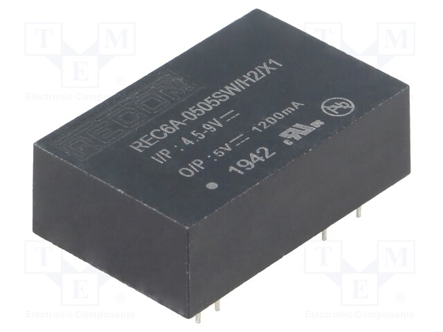 Converter: DC/DC; 6W; Uin: 4.5÷9V; Uout: 5VDC; Iout: 1.2A; DIP24; 13g