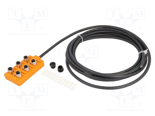 Distribution box; M12; PIN: 5; 30VDC; 1.5A; IP67; IN: 6; 5m; -15÷80°C