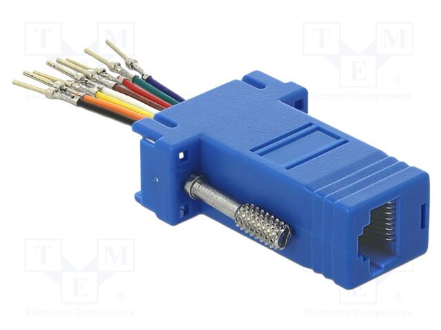 Adapter; D-Sub 9pin plug,RJ45 socket; blue