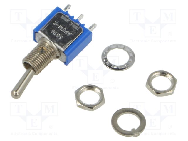 Toggle Switch, On-On, SPDT, Non Illuminated, 5000 Series, Panel Mount, 6 A
