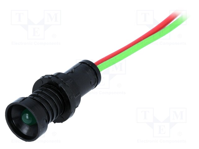 Indicator: LED; recessed; 12÷24VDC; 12÷24VAC; Cutout: Ø10mm; IP20