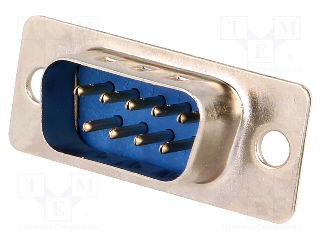 D-Sub; PIN: 9; plug; male; soldering; for cable; gold flash
