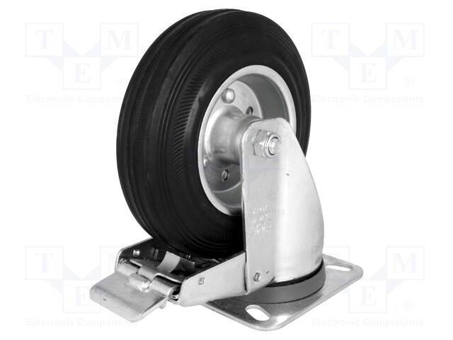 Transport wheel; Ø: 125mm; W: 37.5mm; H: 156mm; torsional with lock