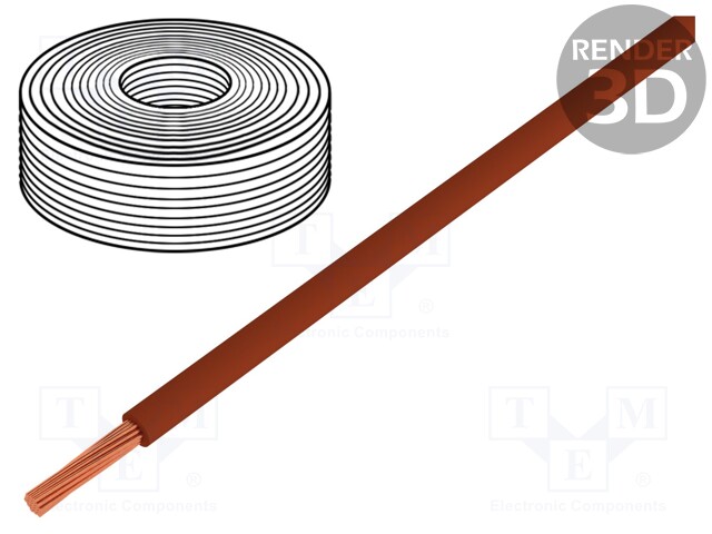 Wire; H07Z-K; stranded; Cu; 4mm2; brown; FRNC; 450/750V; Class: 5