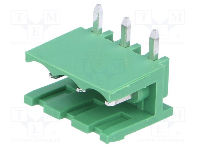 Pluggable terminal block; 5mm; ways: 3; angled 90°; socket; male