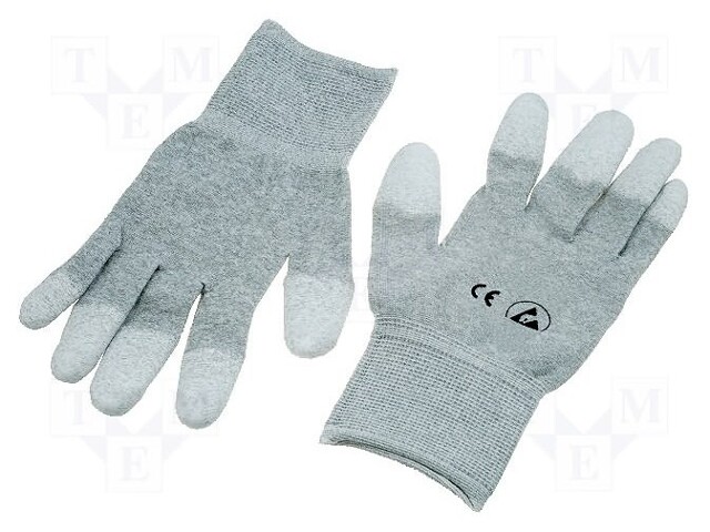 Protective gloves; ESD; XL; Mat: polyamide; 1÷100MΩ