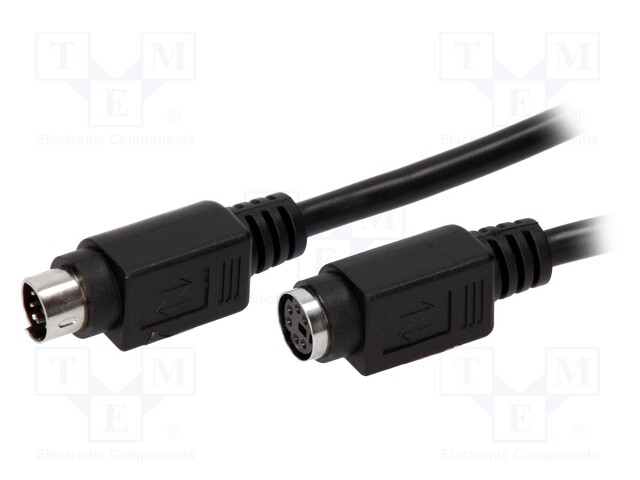 Cable; PS/2 socket,PS/2 plug; 2m; black; connection 1: 1