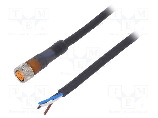 Connector: M8; 20m; female; PIN: 4; straight; plug; PUR