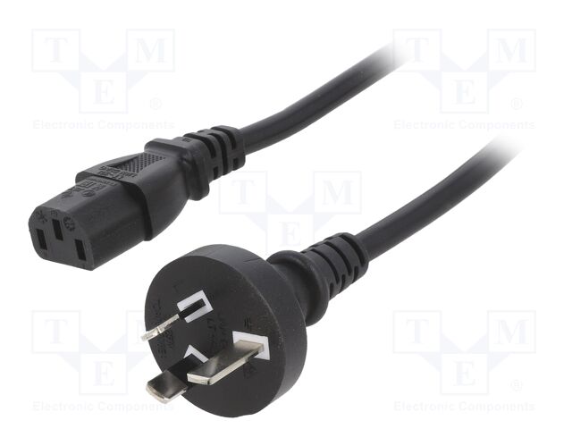 Cable; 3x1mm2; AS/NZS 3112 (I) plug,IEC C13 female; PVC; 5m; 10A