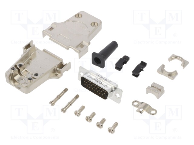 D-Sub HD; PIN: 26; male; shielded,with strain relief; straight