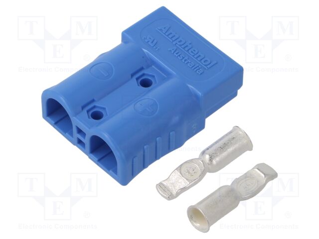Connector: DC supply; plug; hermaphrodite; AXC50; 600V; PIN: 2; blue