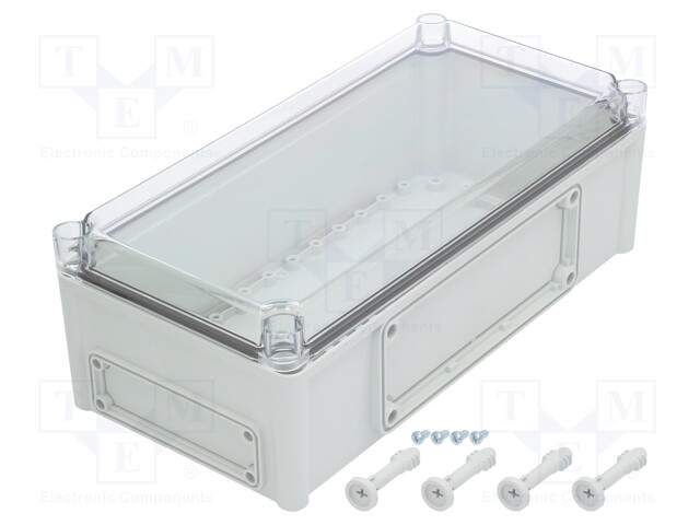 Enclosure: wall mounting; X: 190mm; Y: 380mm; Z: 130mm; EK; grey; IK08