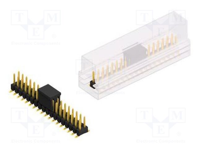 Connector: pin strips; pin header; male; PIN: 36; 2.54mm; SMT; 2x18