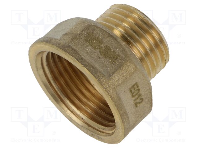 Male-female,reductive,hexagonal; brass CW617N; BR