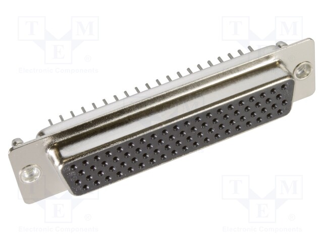 D Sub Connector, HD78, High Density, Receptacle, 78 Contacts, DD, Solder